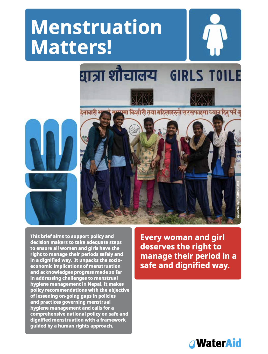 WaterAid's Policy Brief on Menstruation Matters